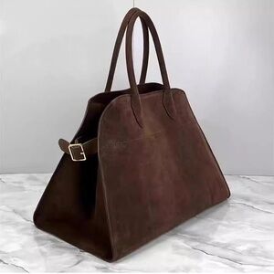 Brown Suede Tote Bag